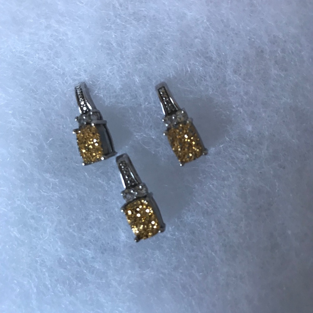 Necklace pendant and earrings Druzy quartz